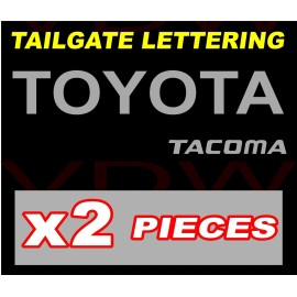 TOYOTA TACOMA TAILGATE Vinyl Decal Sticker Emblem Logo Graphic SILVER