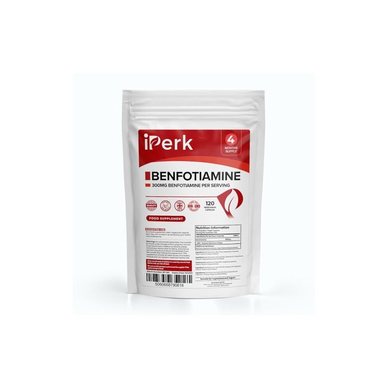 iperk Benfotiamine 300mg - High Absorption Vitamin B1 Supplement, 120