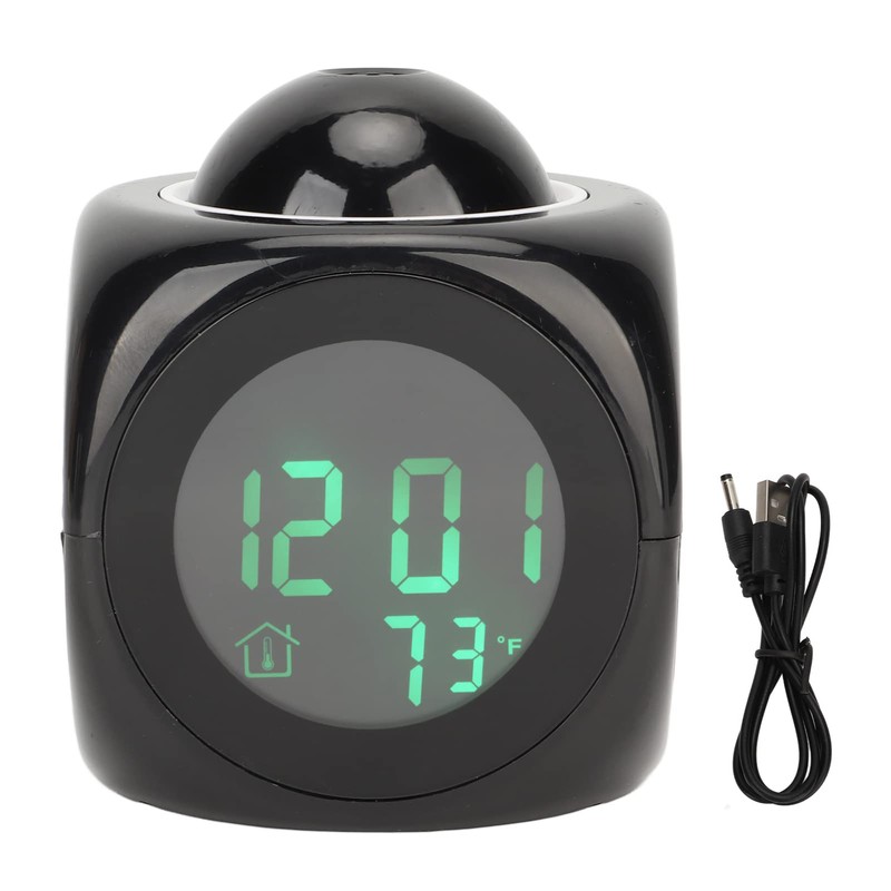 Projector Alarm Clock, Snooze Function, Voice Time Reporting and Music