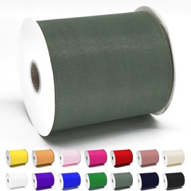 Sage Green Tulle Fabric Roll, 6" by 200 Yards (600ft) Tulle Ribbon for Gift Wrapping Wedding Decoration DIY Crafts Baby Shower Party Supplies