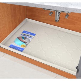 SIKADEER 28" x 22" Under Sink Mat Waterproof, Silicone Mat Kitchen Drawer Shelf and Cabinet Liner, Sink Protector for Kitchen Organizers and Storage, Boot Tray Pet Food Mats