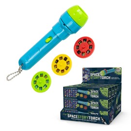 Funtime Gifts SPACE PROJECTOR STORY TORCH – Kids Projector Torch with 24 Space Themed Images – Includes 3 Reels – Fun & Educational Space Toy for Boys & Girls Age 3+
