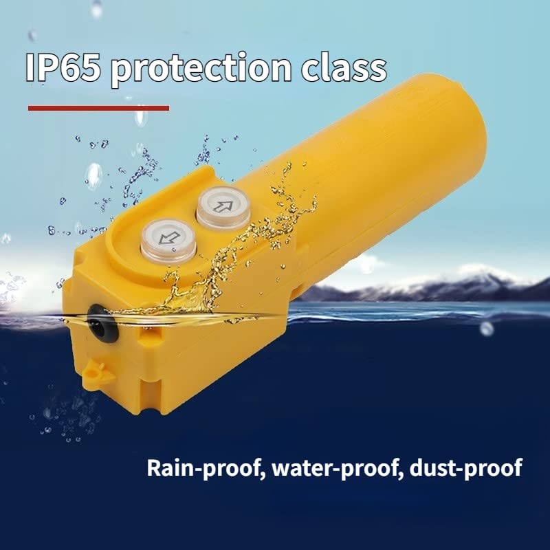 Walfront Crane Push Button Switch Up Down Hoist Self-Resetting with