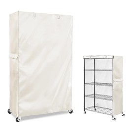 SoloToo Heavy-Duty Waterproof Wire Shelf Cover, Garage Storage Shelving Protector, Universal Fit 48 x 18 x 72 Inch Rack Covers with 1" Tolerance (White)
