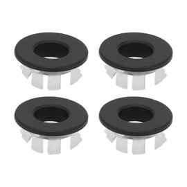 JDCMEI Pack of 4 Round Overflow Cover, Sink Overflow Ring Sink Trimming Overflow Overflow Cover Made of Brass Sink Overflow Ring for Bathroom Kitchen Sink Hole