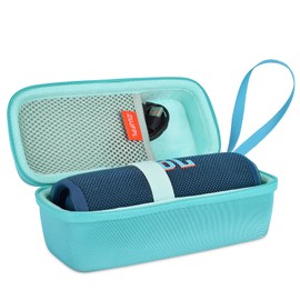 ZUJFPL EVA Hard Case for JBL Flip 6 Flip 5 Waterproof Portable Bluetooth Speaker, Fit for JBL Flip 4 Premium Travel Protective Carrying Storage Bag, Fits USB Cable and Charge - Peacock Green