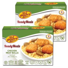 Kosher MRE Meat Meals Ready to Eat, Chicken Meat Balls & Mushrooms (2 Pack) - Prepared Entree Fully Cooked, Shelf Stable Microwave Dinner – Travel, Military, Camping, Emergency Survival Protein Food