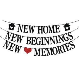 New Home New Beginnings New Memories Banner, Welcome Home, Home Sweet Home, Housewwarming Party Sign, New House/First Home Housewarming Party Decorations