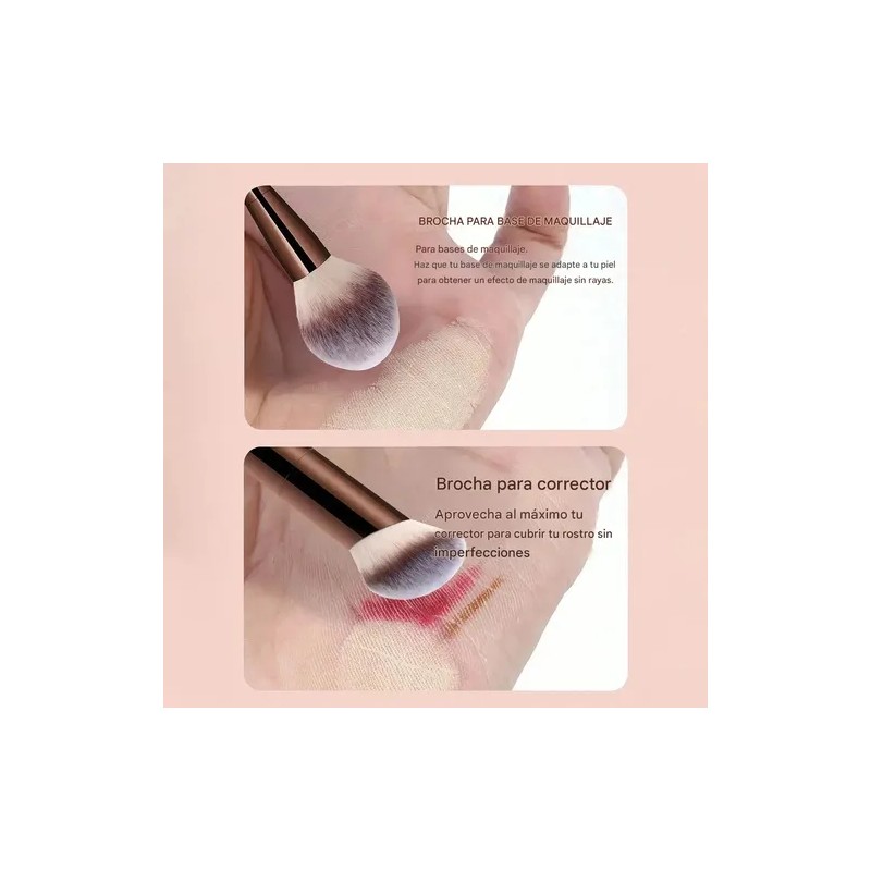 Set 7 Brochas Maquillaje Profesional Alto Nivel Color