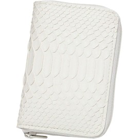 BlissLeather Feng Shui Fortune UP, Diamond Python Coin Purse, YKK Coin Case, Palm Size, Feng Shui Fortune, Amulet, white