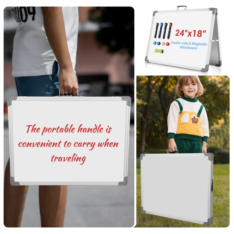 White Board Dry Erase 24" x 18", Magnetic Portable Foldable