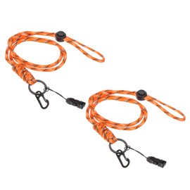 PATIKIL 44cm Keychain Lanyard with Hook, 2 Pcs Adjustable Long Keychain Strap Lanyard Badge Lanyard for ID Badges Holder Keys USB Keychain USB Office, Camo Orange