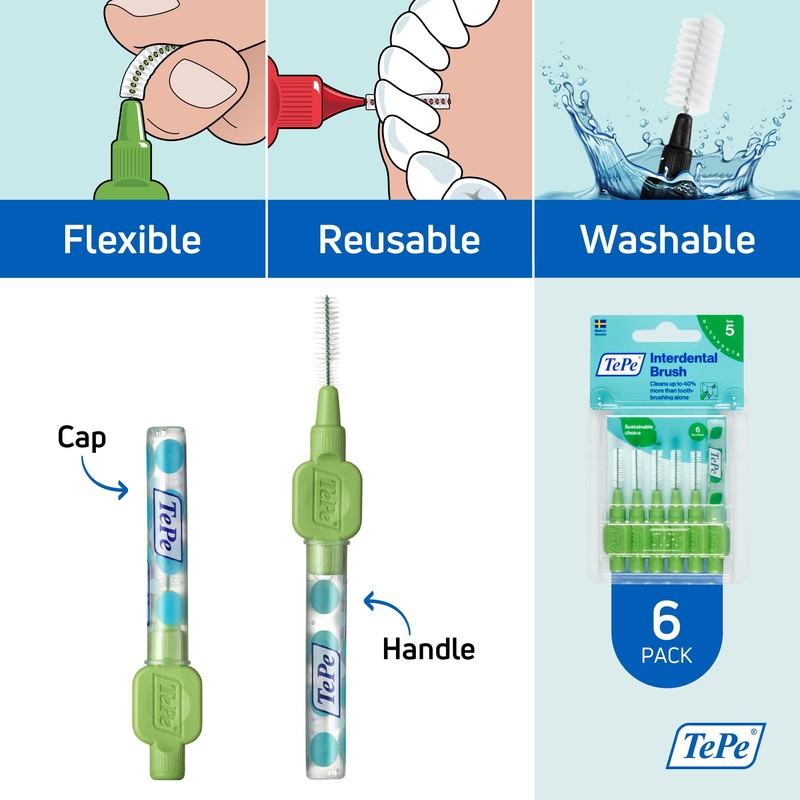 TePe Interdental Brush Original, Soft Dental Brush for Teeth Cleaning,