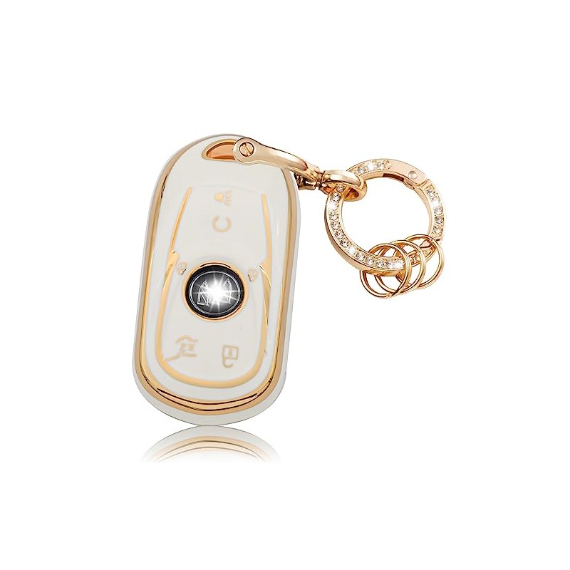 LEERLY Key Fob Cover for Buick Accessories, White