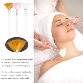 15 Pieces Fan Brushes Soft Fan-shaped Brushes Facial Mask Applicator Brush Cosmetic Makeup Applicator Skin Care Tools for Mud Cream