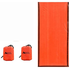 Sierra Madre Emergency Sleeping Bag – Ultralight, Waterproof Mylar Thermal Bivy Sack Tent for Hiking, Bug-Out Bags, Survival Kits – Emergency Survival Space Blanket for Heat Retention 2 Pack