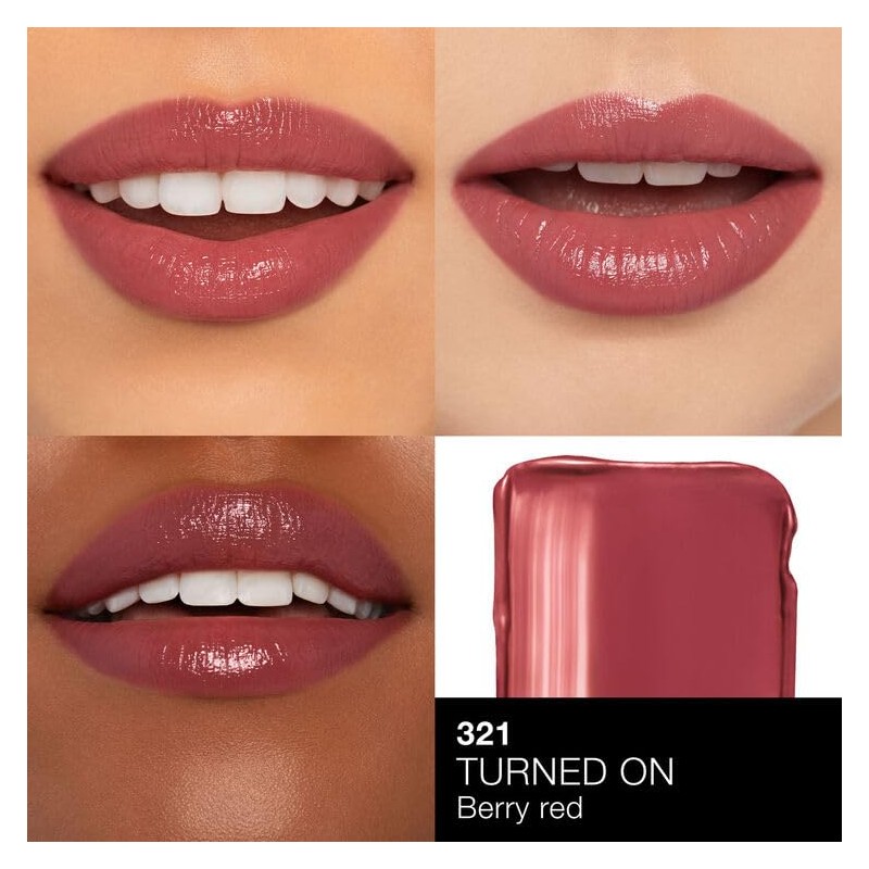 NARS Afterglow Sensual Shine Lipstick 321 TURNED ON (Berry Red)