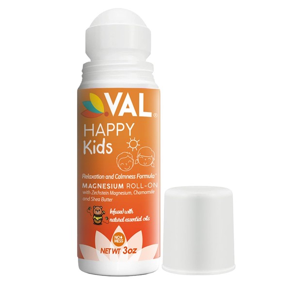 VAL Magnesium, Roll-on Applicator, Relaxation Formula for Children, Zechstein Magnesium Chloride, Chamomile, Shea Butter and Natural Essential Oils to Help Kids Sleep, Support Balanced Mood