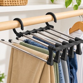1PC Telescopic Folding Pants Rack, Multi-layer Pants Rack, Pants Hanger, Household Magic Pants Clip, Wardrobe Storage
