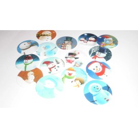 Photo Paper Pre Cut One Inch Images CHRISTMAS SNOWMEN SNOWMAN Free Shipping  - 15 images