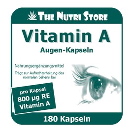 Vitamin A 800 μg Eye Capsules Pack of 180 - Supports the Maintenance of Vision