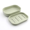 UVIVIU Plastic Soap Dish, Container, Keeps Soap Dry,Easy Cleaning,Drain,Light Green