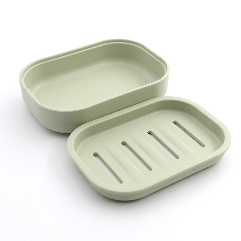 UVIVIU Plastic Soap Dish, Container, Keeps Soap Dry,Easy Cleaning,Drain,Light Green