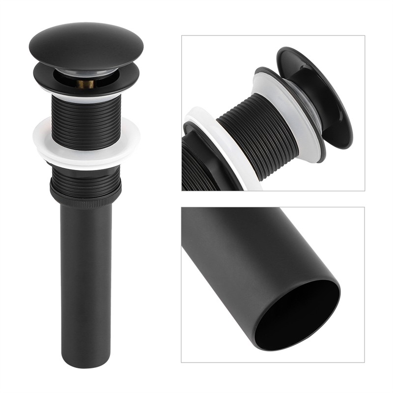Kitchen Bathroom Basin Sink Solid Brass Popup Drain Stopper Black