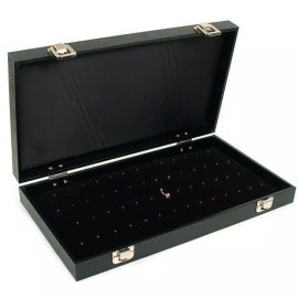 FindingKing Black Body Jewelry Display Pad with Removable Lid Travel Case 14 3/4" x 8 1/4"