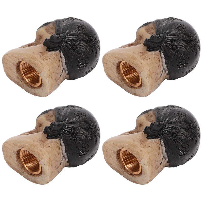 4PCS/Set Tire Valve Cap Skull Shape with Rubber Ring for