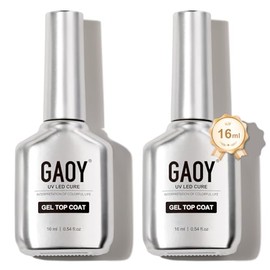 GAOY - 2 piezas de 16 ml de capa superior de gel transparente vidrioso, acabado de alto brillo para gel curado con luz ultravioleta                   