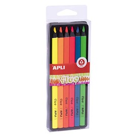 APLI 18060 Jumbo Colouring Pencils Set for Kids, 5mm Lead, Very Durable, Bright Lines for Creative Drawing and Crafts