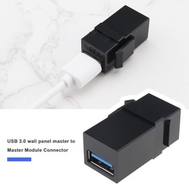 VGOL 5PCS USB 3.0 Keystone Adapter Female to Female USB 3.0 A Keystone Jack Insert Coupler Adapter for Wall Plate Patch Panel Surface Box Black