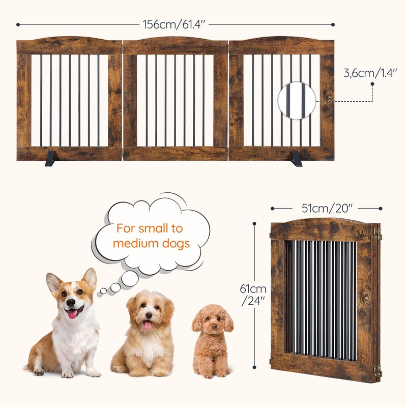 HOOBRO Indoor Dog Gate with Support Feet, Freestanding Pet Gate