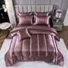 Satin Comforter Set with Sheet Set King Silk Like Satin