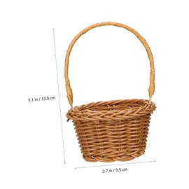 WHAMVOX Handmade Woven Baskets Set 2 Pieces Rattan Storage Baskets with Handles for Flowers Decor Storage