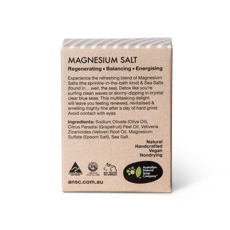Australian Natural Soap Company Magnesium Salt Detoxifying Cleanser 100g