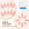GlamRays Pack of 24 Flower Press On Nails, French Tip,