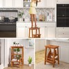GLACER 3-Tier Folding Step Stool, Portable Wood Step Ladder for