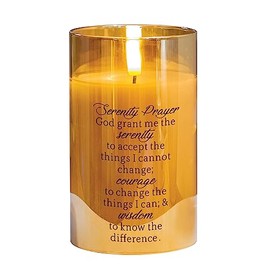 Elanze Designs Serenity Prayer Yellow 5 x 3 Glass Candle in Glass