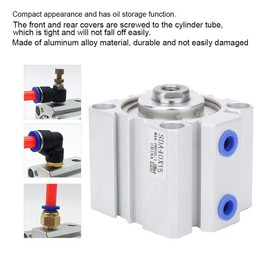 SDA40 Thin Air Cylinder Aluminum Alloy Double Action Compact Micro Pneumatic Cylinder 10/15/20mm(SDA40X15)