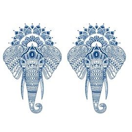 2 Blätter Temporary Elefanten Tattoo Semi-permanente Tattoos Langhaltende Tattoo GZ720x2