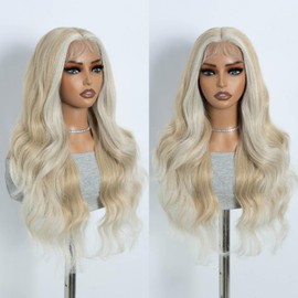Noble Synthetic Lace Front Wig Long Layered Wavy Wig with Baby Hair Pre-Plucked T-Part Lace Wigs for Women 30 Inch Body Wave Glueless Wigs