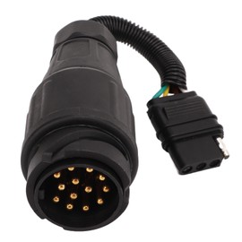 Trailer Plug Adapter  13 Way Round to  4 Way Flat Trailer Connector Converter Conversion Plug for RV