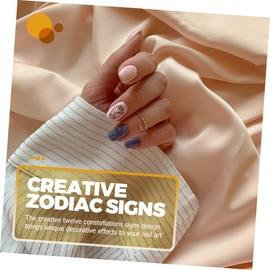 Ipetboom 12pcs Constellations Signs Nail Art Charms Rhinestone Manicure Decorations Alloy Jewelry Unique Manicure Charm Decorations