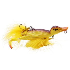 CREEYA 1piece 3D Duck Topwater Fishing Lure Yellow Duckling Floating Artificial Bait Plopping and Splashing Feet Hard Fishing Tackle Geer 12cm 28g
