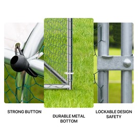 TOETOL Metal Chicken Coop with Run Walkin Poultry Habitat Supplies with Waterproof and Anti-Ultraviolet Cover for Backyard Farm Garden, Cage for Rabbits/Cats/Dogs(6' L x 6' W x 6' H)