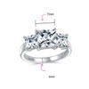 Personalize Square AAA CZ Princess Cut Promise Ring Cubic Zirconia