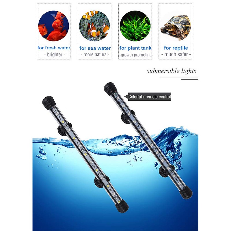 MQ 8 in Submersible LED Aquarium Light, 1.2W Color Changing