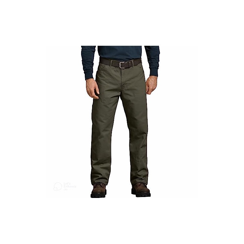 Dickies mens Relaxed Fit Straight-leg Duck Carpenter Jeans, Rinsed Moss